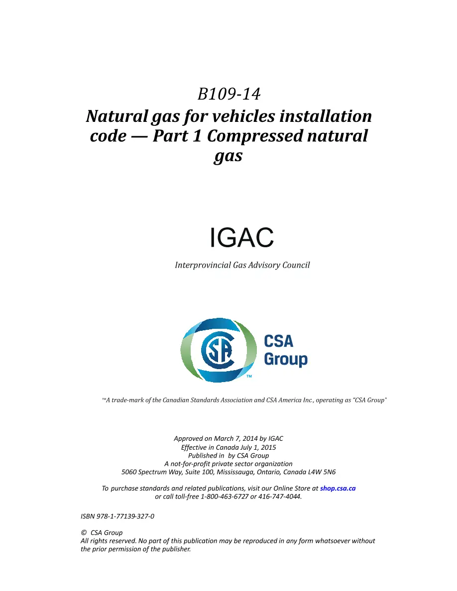 CSA B109-14 CSA B109-14 pdf