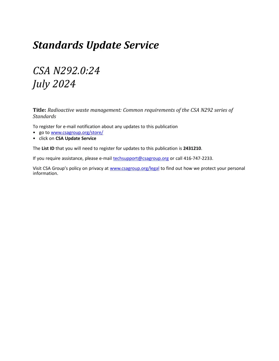 CSA N292.0:24 CSA N292.0:24 pdf