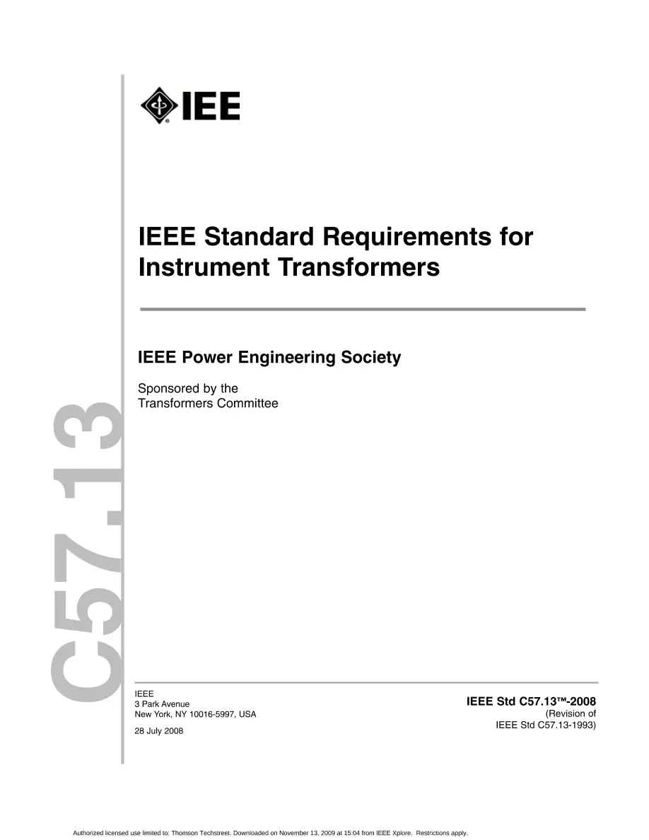 IEEE C57.13-2008 IEEE C57.13-2008 pdf