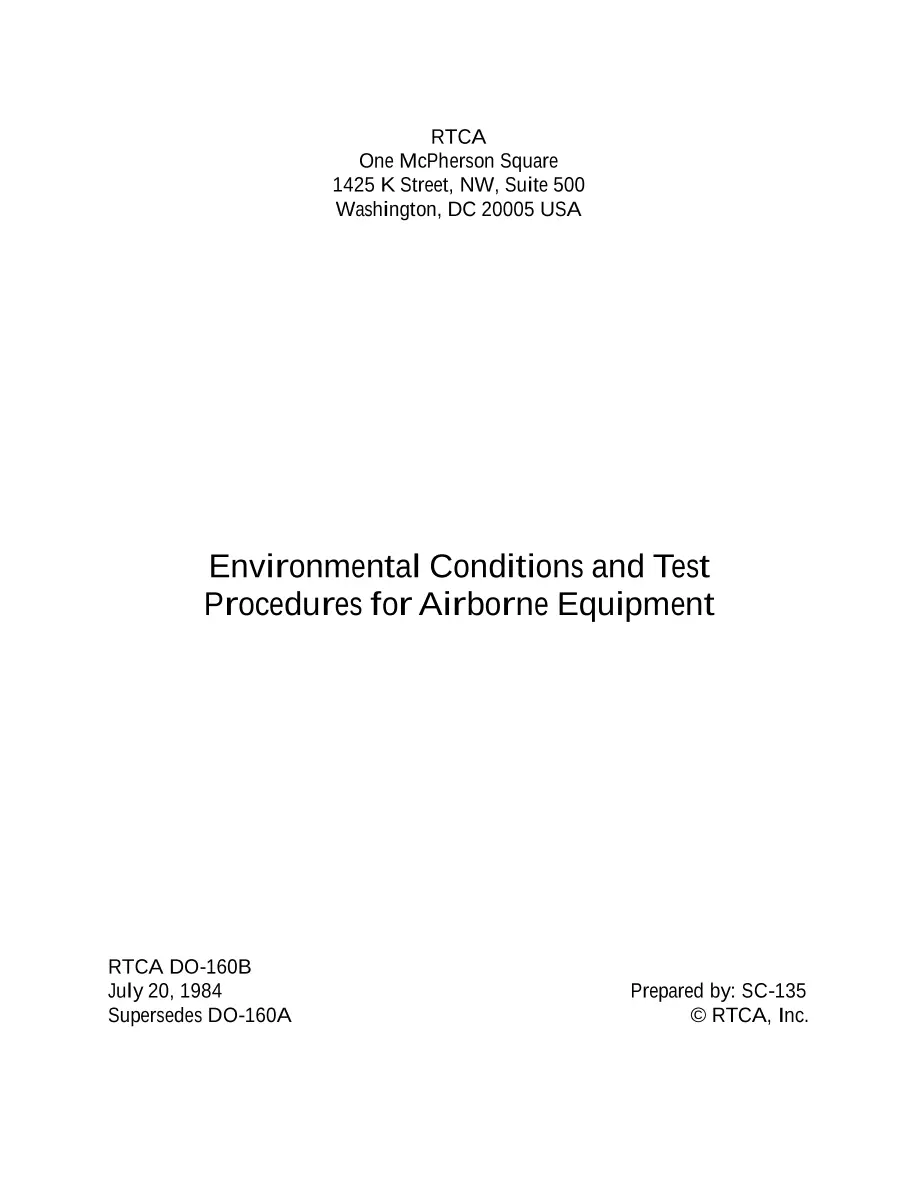 RTCA DO-160B RTCA DO-160B pdf