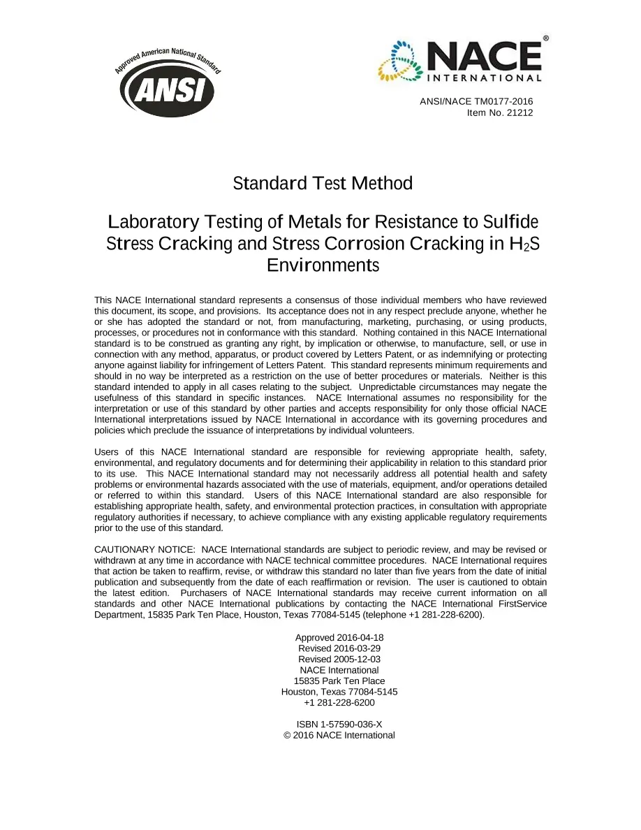 NACE TM0177-2016 NACE TM0177-2016 pdf
