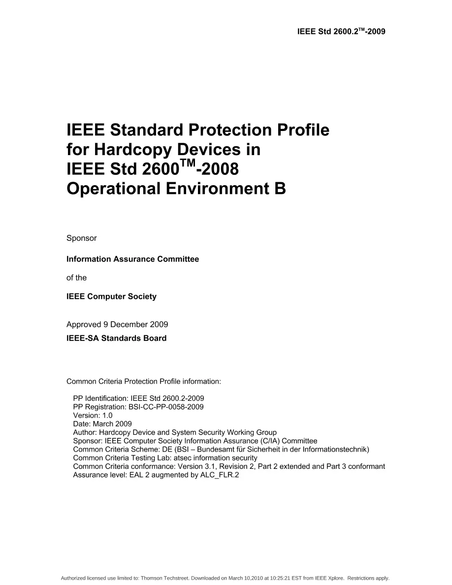 IEEE 2600.2-2009 IEEE 2600.2-2009 pdf