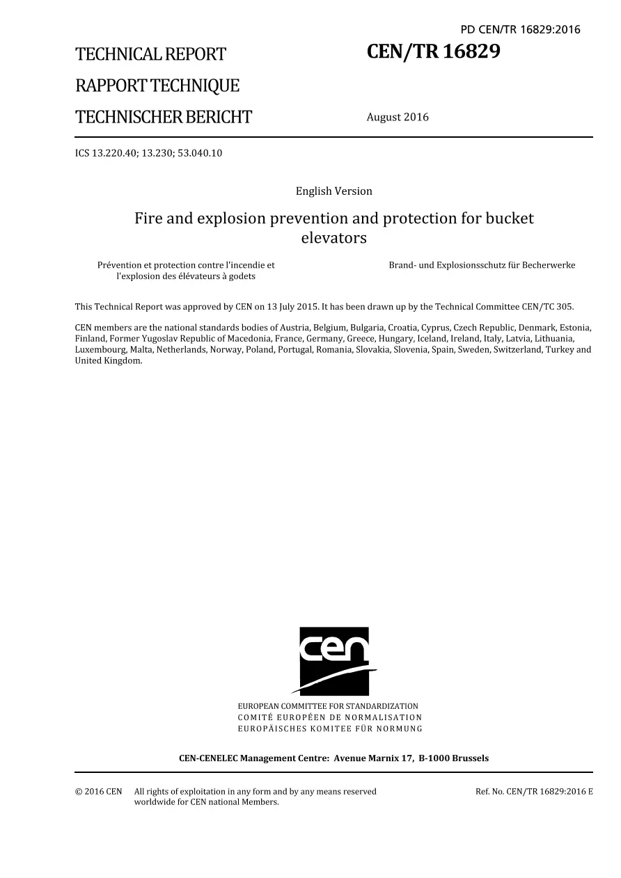 BS PD CEN/TR 16829:2016 BS PD CEN/TR 16829:2016 pdf