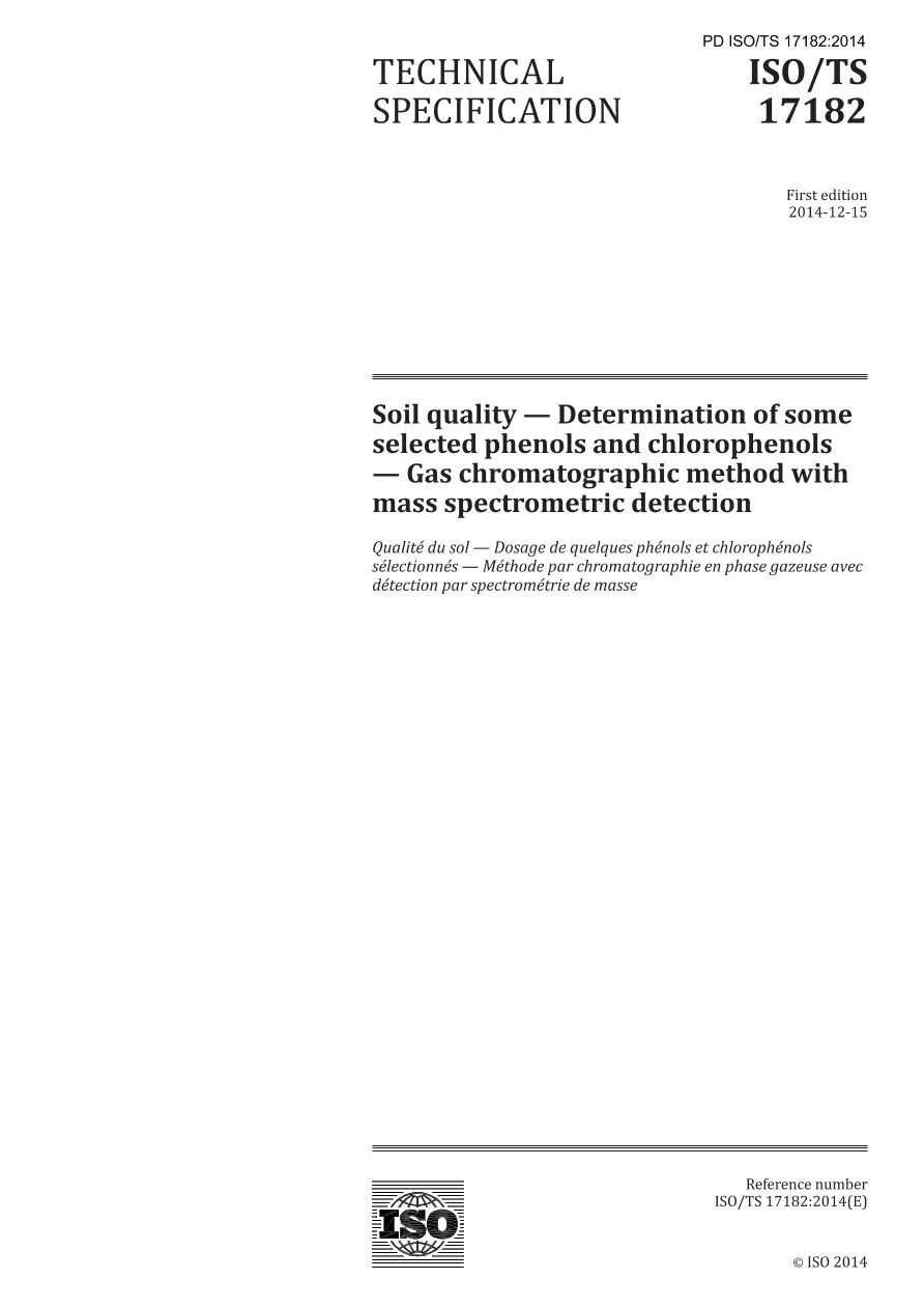 BS PD ISO/TS 17182:2014 BS PD ISO/TS 17182:2014 pdf