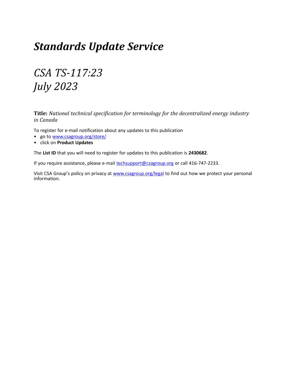 CSA TS-117:23 CSA TS-117:23 pdf