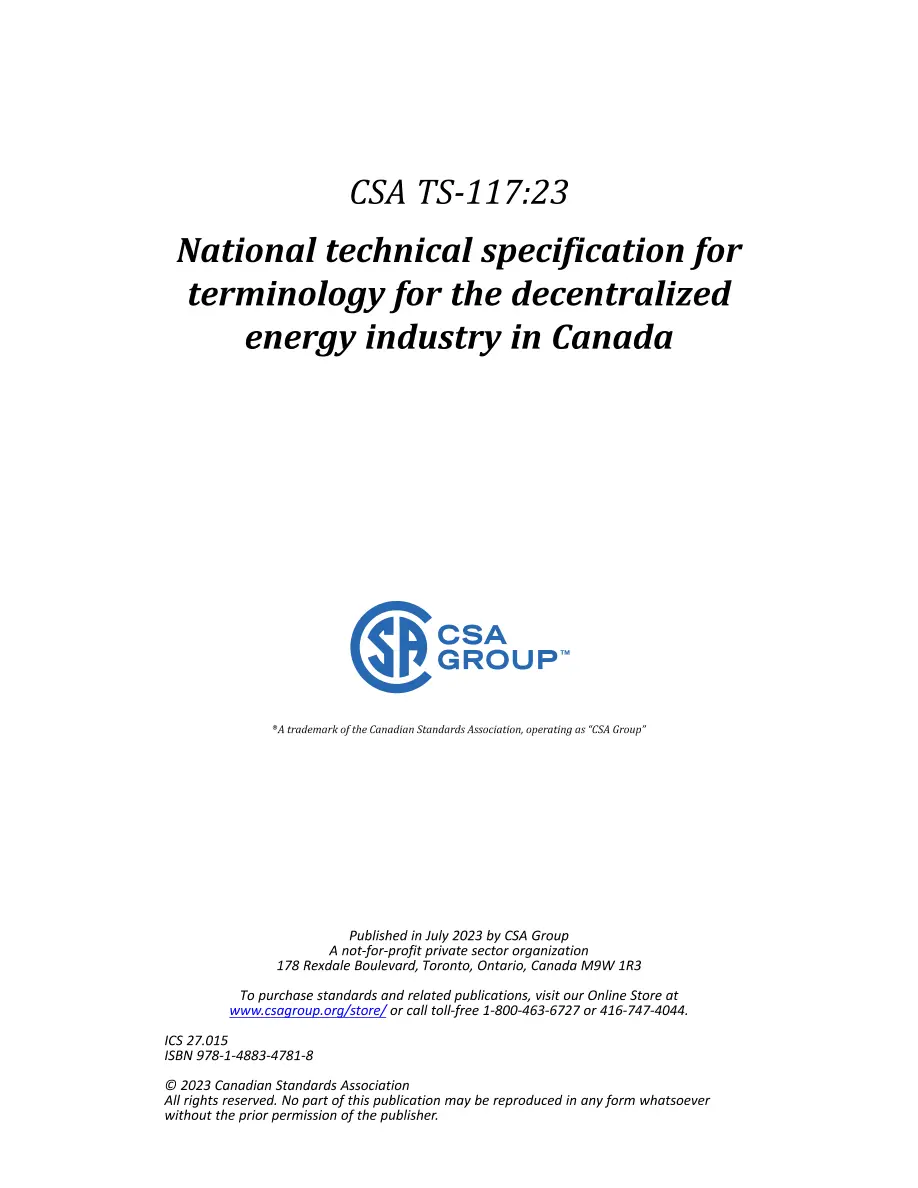 CSA TS-117:23 CSA TS-117:23 pdf