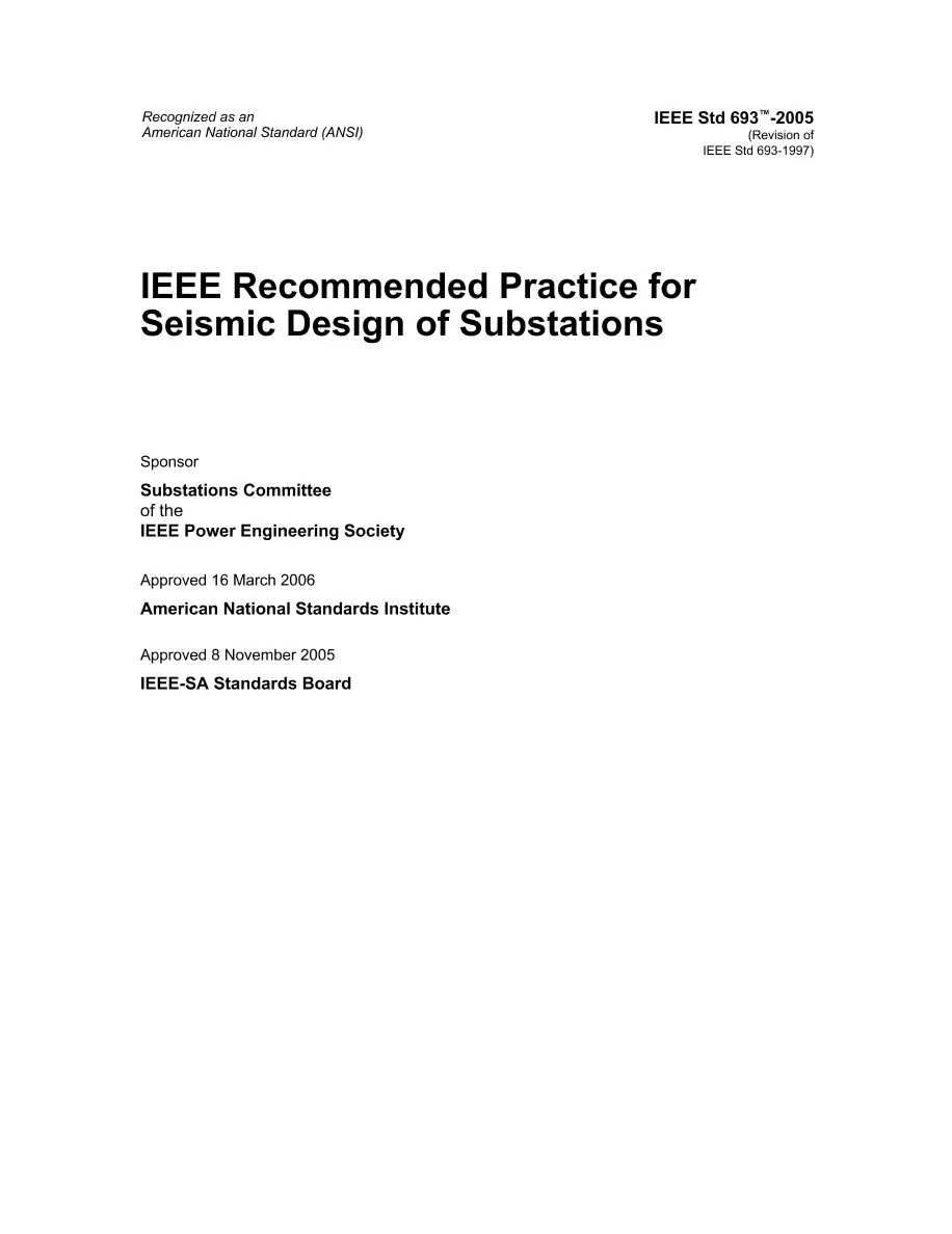 IEEE 693-2005 IEEE 693-2005 pdf