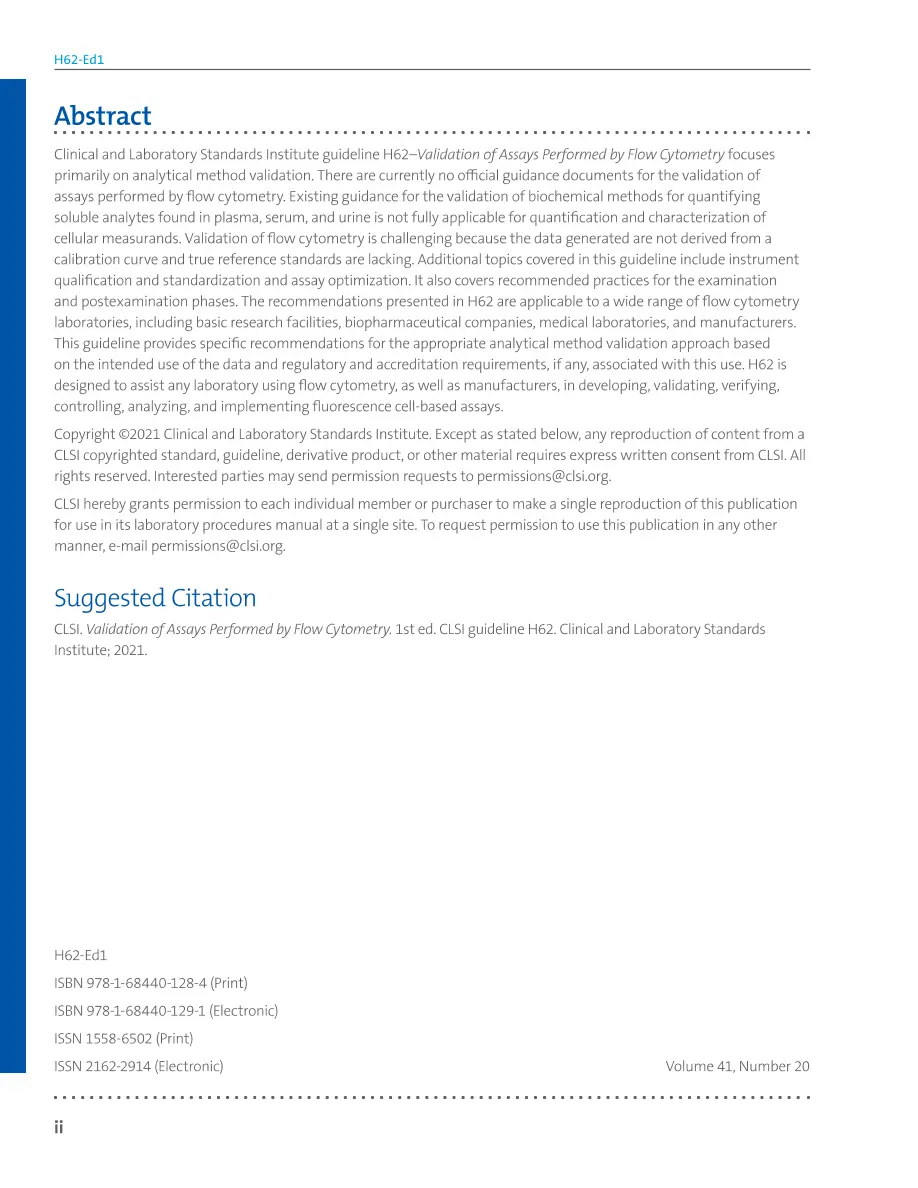 CLSI H62 CLSI H62 pdf
