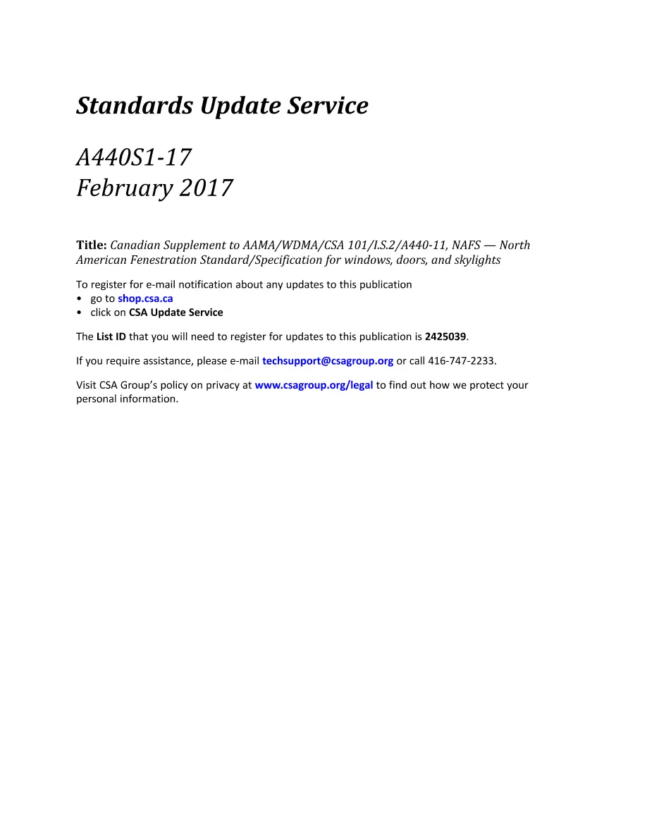 CSA A440S1-17 CSA A440S1-17 pdf