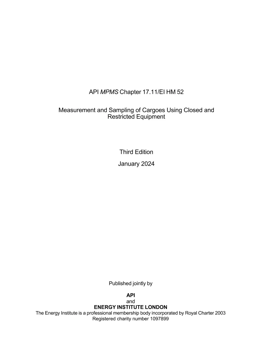 API MPMS Chapter 17.11 / EI HM 52 API MPMS Chapter 17.11 / EI HM 52 pdf