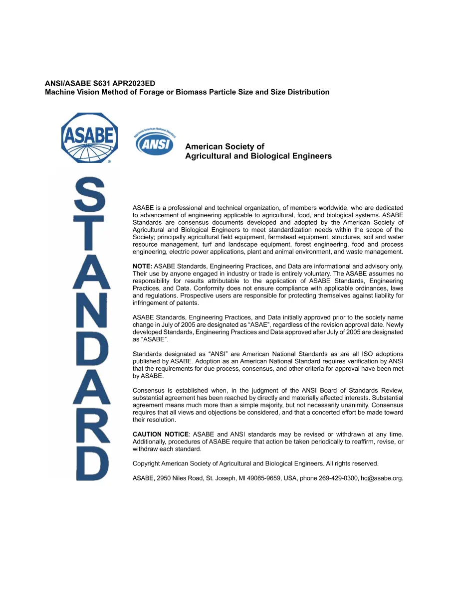 ASAE/ASABE S631 pdf