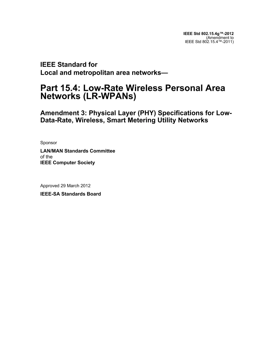 IEEE 802.15.4g-2012 IEEE 802.15.4g-2012 pdf