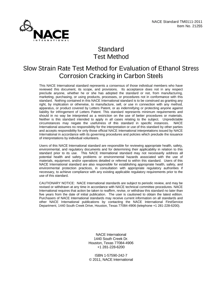 NACE TM0111-2011 NACE TM0111-2011 pdf
