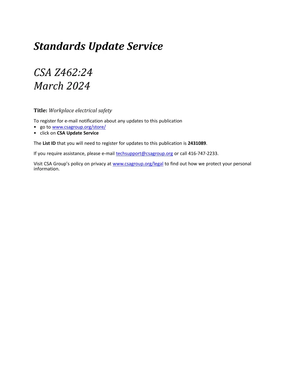 CSA Z462:24 CSA Z462:24 pdf
