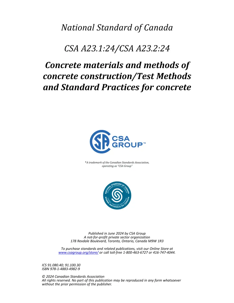 CSA A23.1:24/CSA A23.2:24 CSA A23.1:24/CSA A23.2:24 pdf