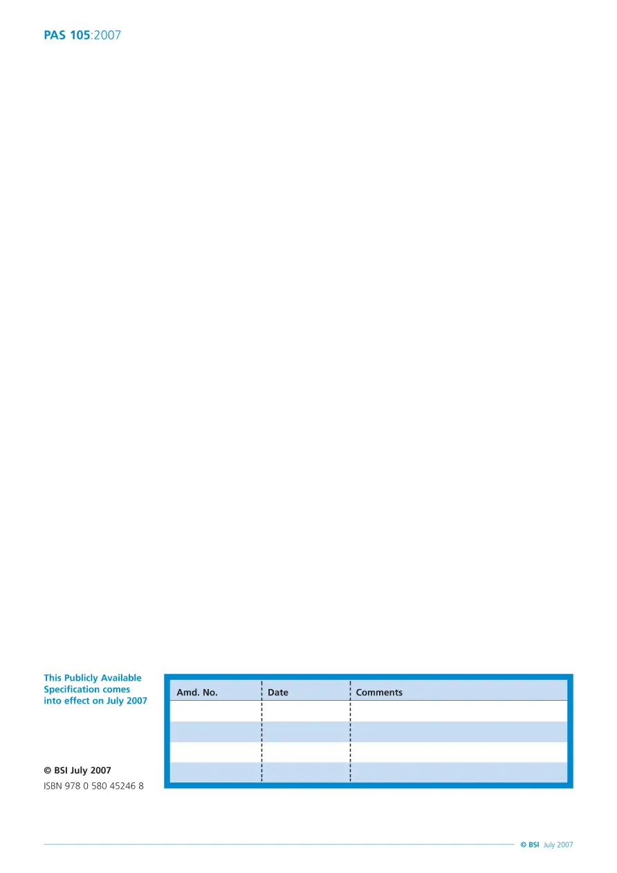 BS PAS 105:2007 BS PAS 105:2007 pdf