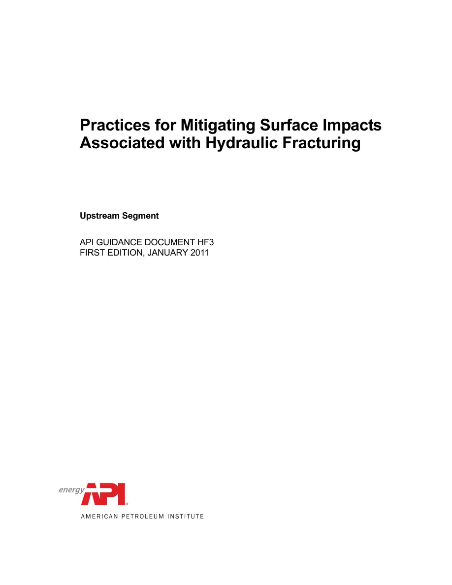API HF3 First Edition API HF3 First Edition pdf