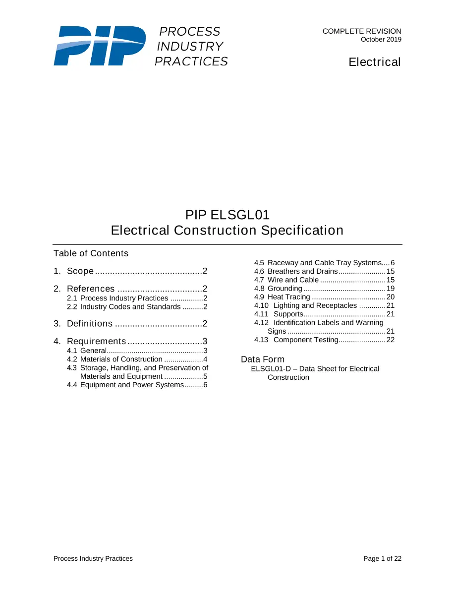PIP ELSGL01 PIP ELSGL01 pdf