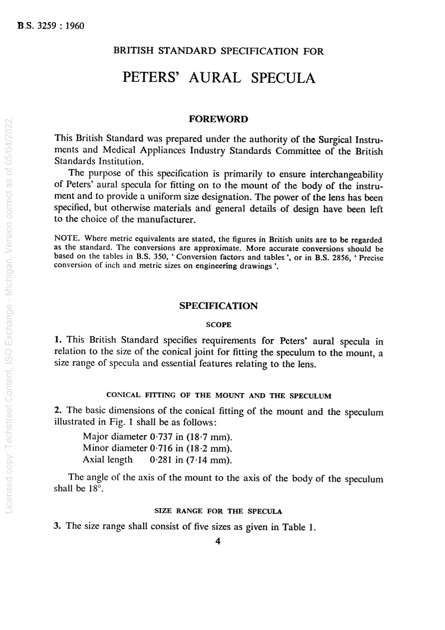 BS 3259:1960 BS 3259:1960 pdf