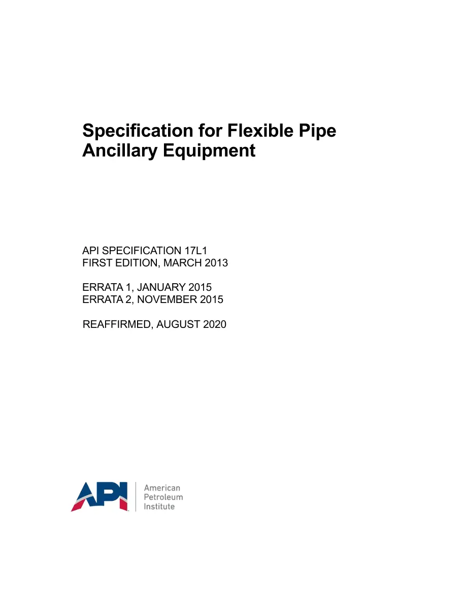 API Spec 17L1 (R2020) API Spec 17L1 (R2020) pdf