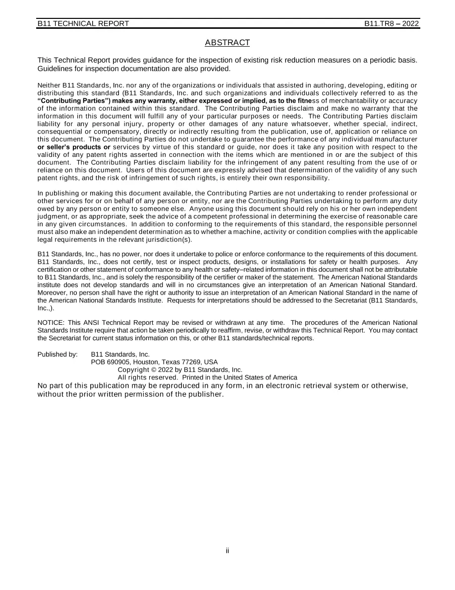 B11 B11.TR8:2022 B11 B11.TR8:2022 pdf