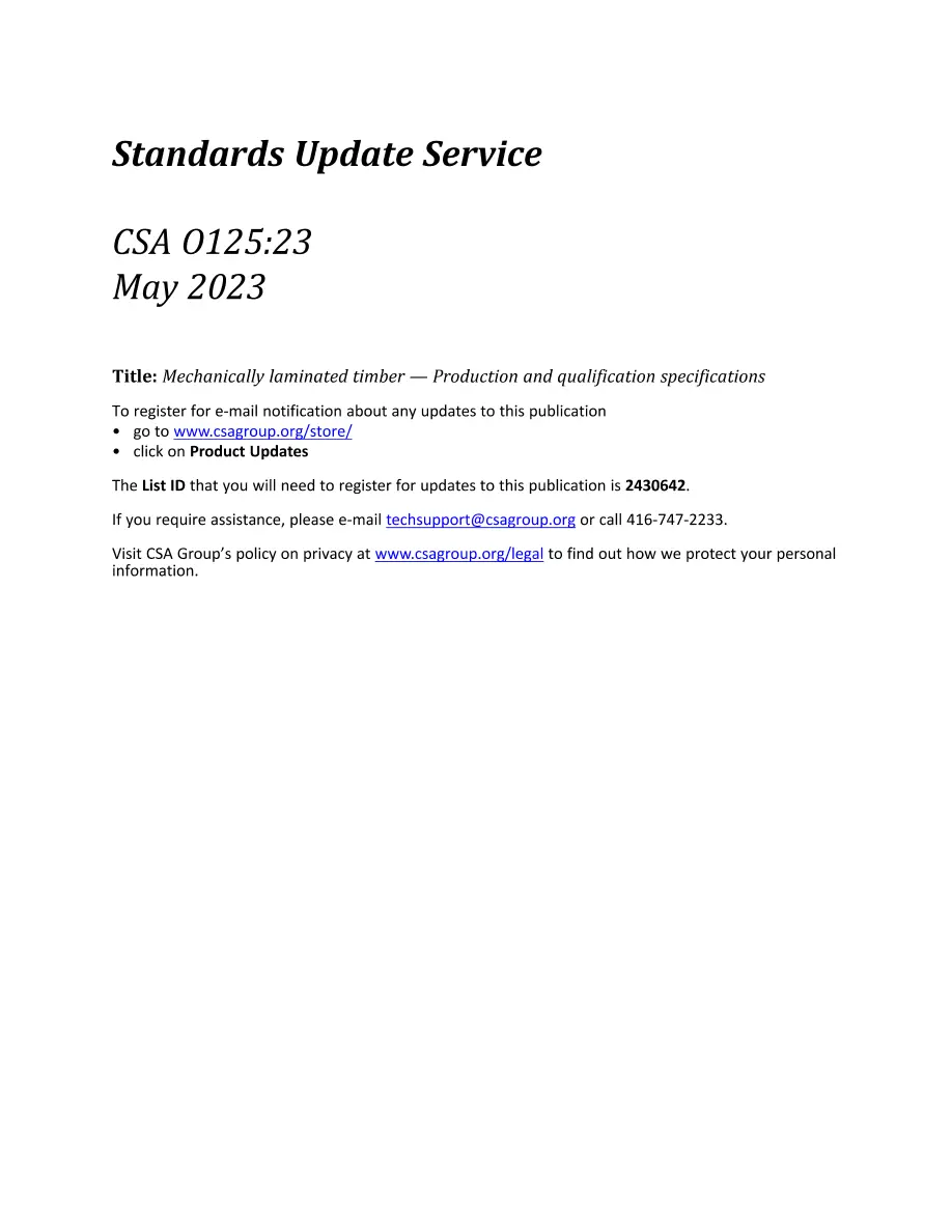 CSA O125:23 CSA O125:23 pdf