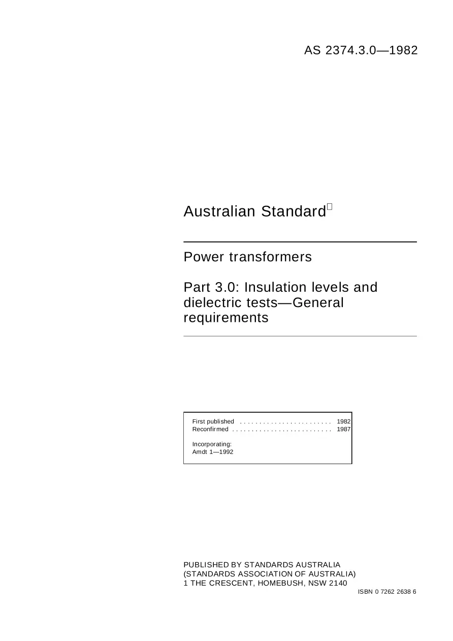 AS 2374.3.0-1982 AS 2374.3.0-1982 pdf