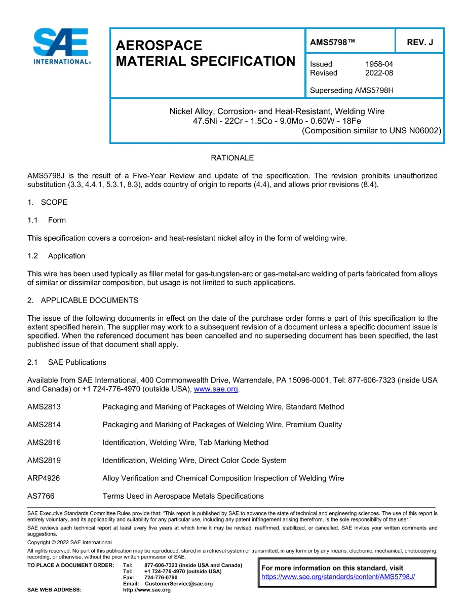 SAE AMS5798J SAE AMS5798J pdf