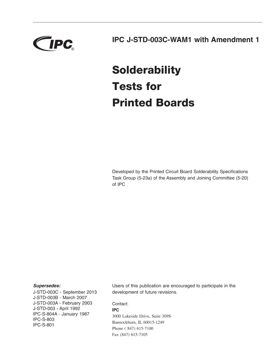 IPC J-STD-003C-WAM1 pdf