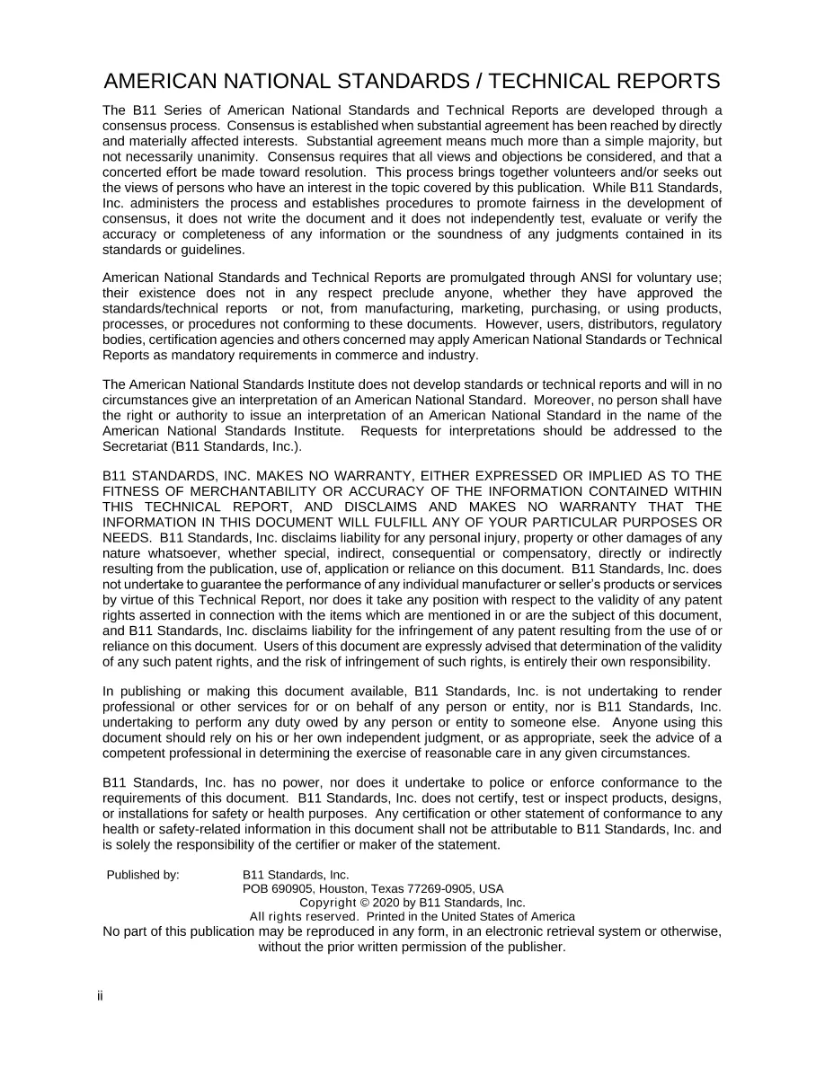 B11 B11.TR10:2020 B11 B11.TR10:2020 pdf