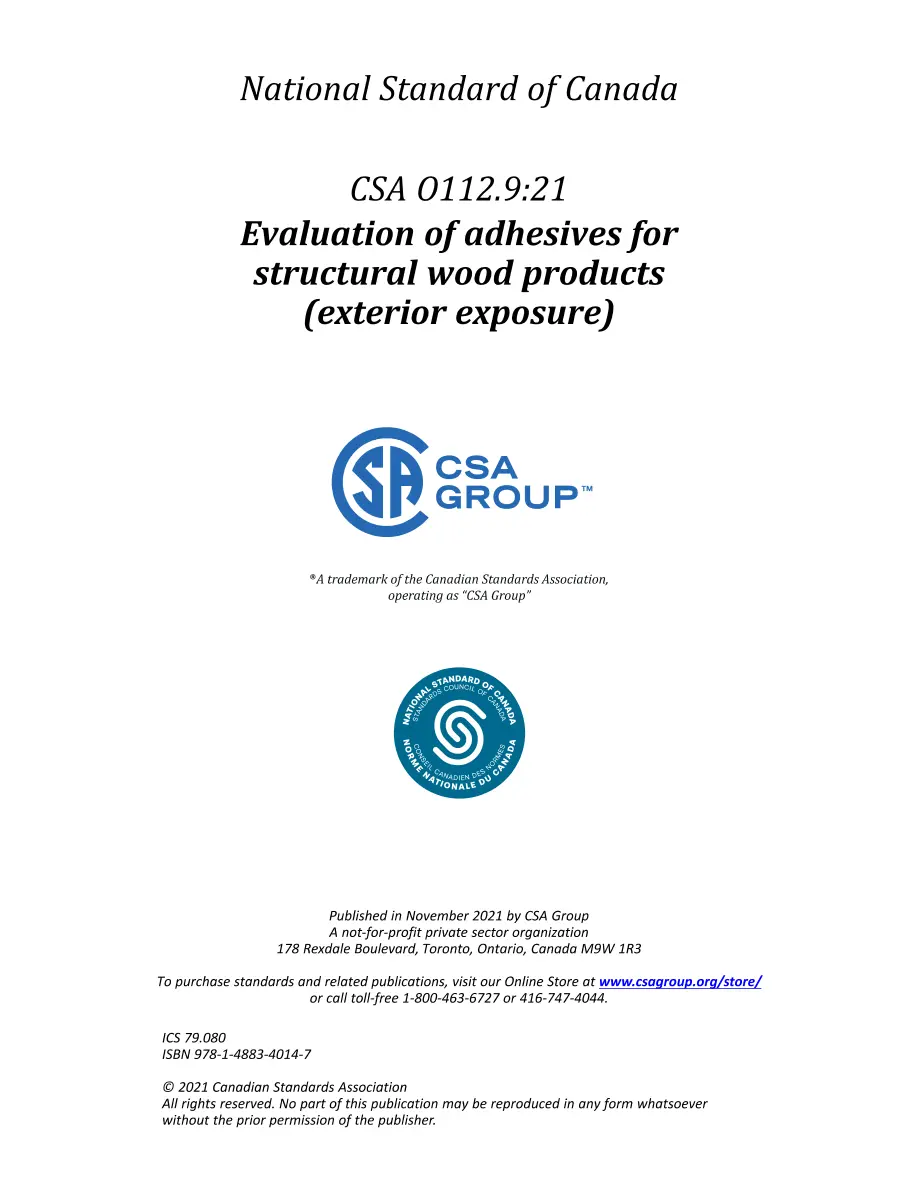 CSA O112.9:21 CSA O112.9:21 pdf