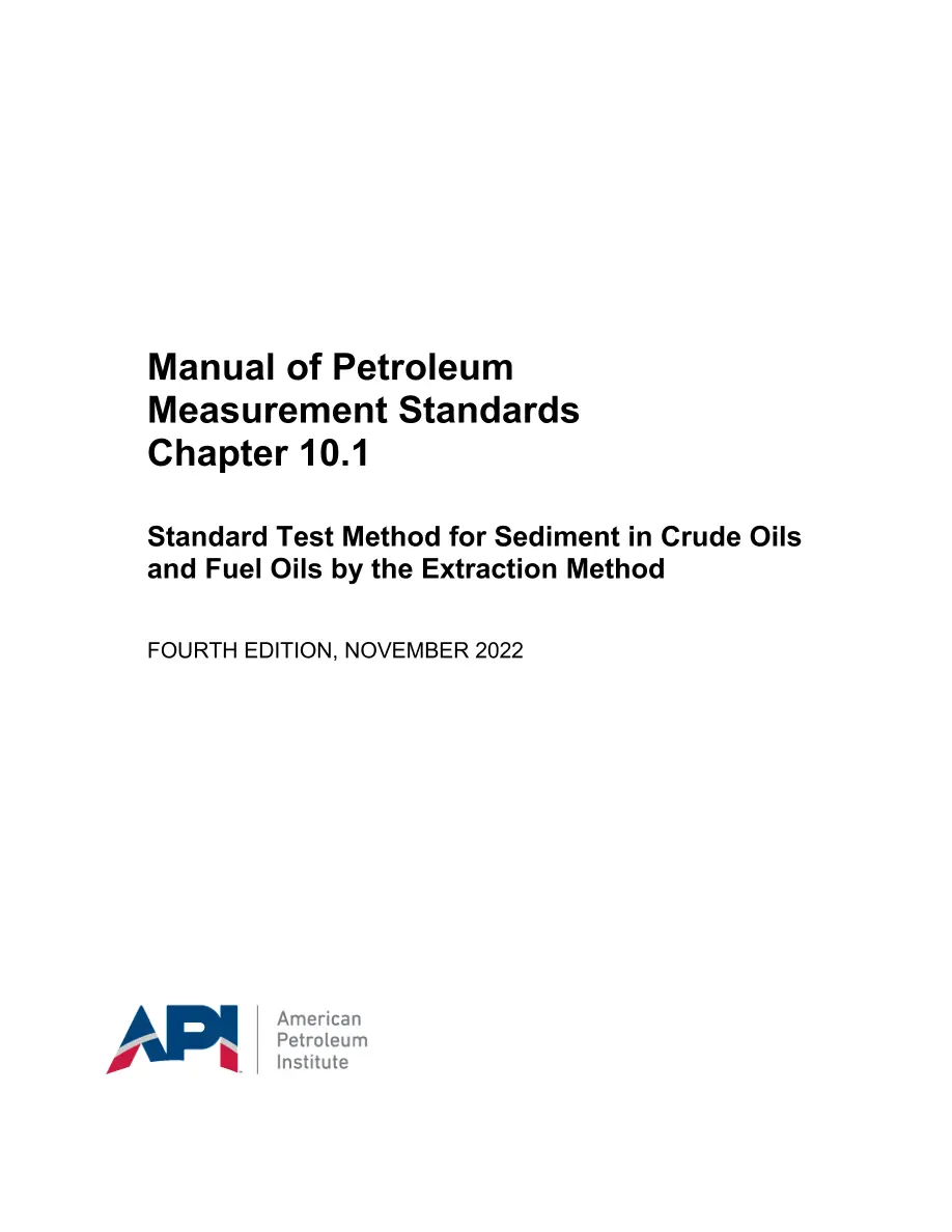 API MPMS Chapter 10.1 Fourth Edition API MPMS Chapter 10.1 Fourth Edition pdf