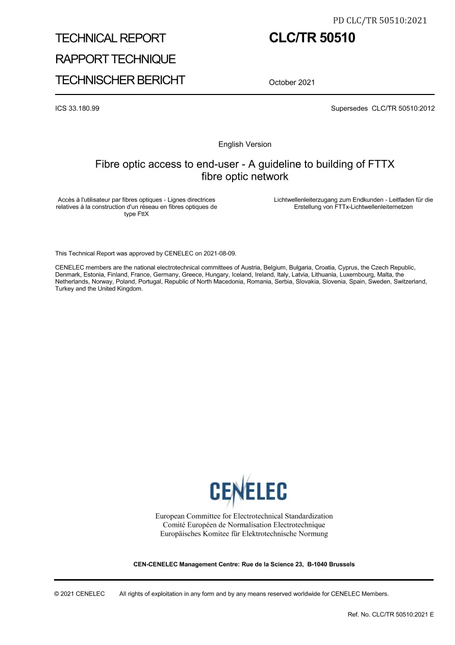 BS PD CLC/TR 50510:2021 BS PD CLC/TR 50510:2021 pdf