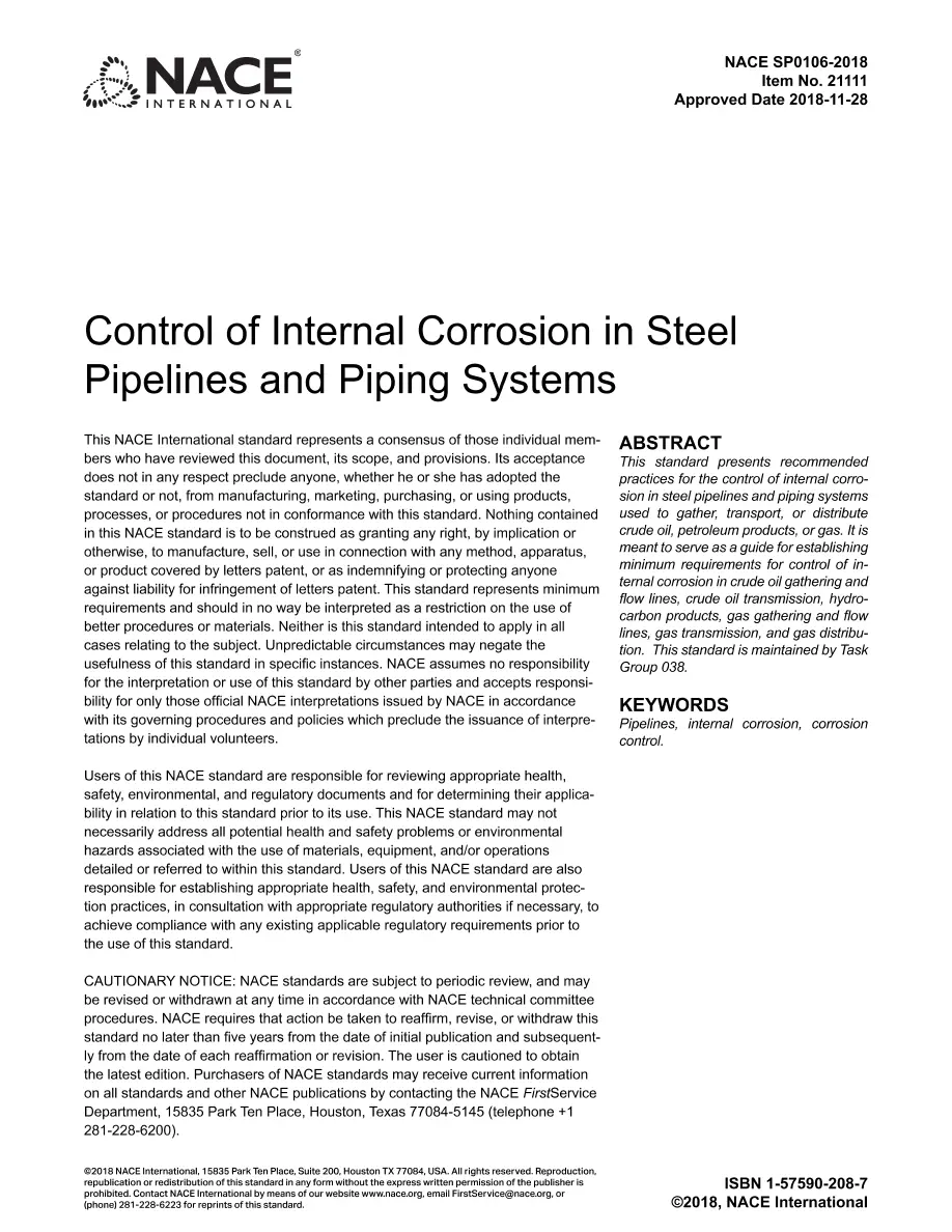 NACE SP0106-2018 NACE SP0106-2018 pdf