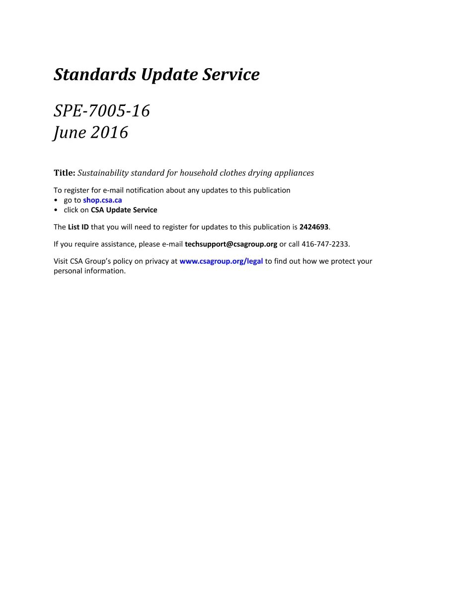 CSA SPE-7005-16 CSA SPE-7005-16 pdf