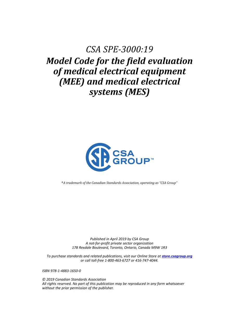 CSA SPE-3000:19 CSA SPE-3000:19 pdf