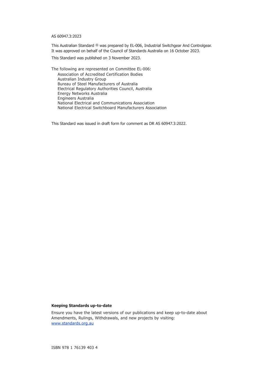 AS 60947.3:2023 pdf