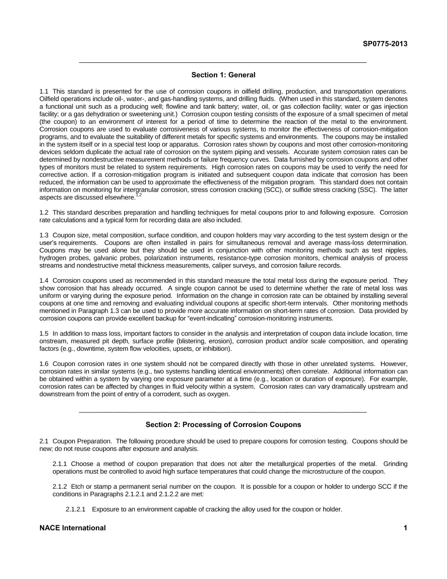 NACE SP0775-2013 NACE SP0775-2013 pdf