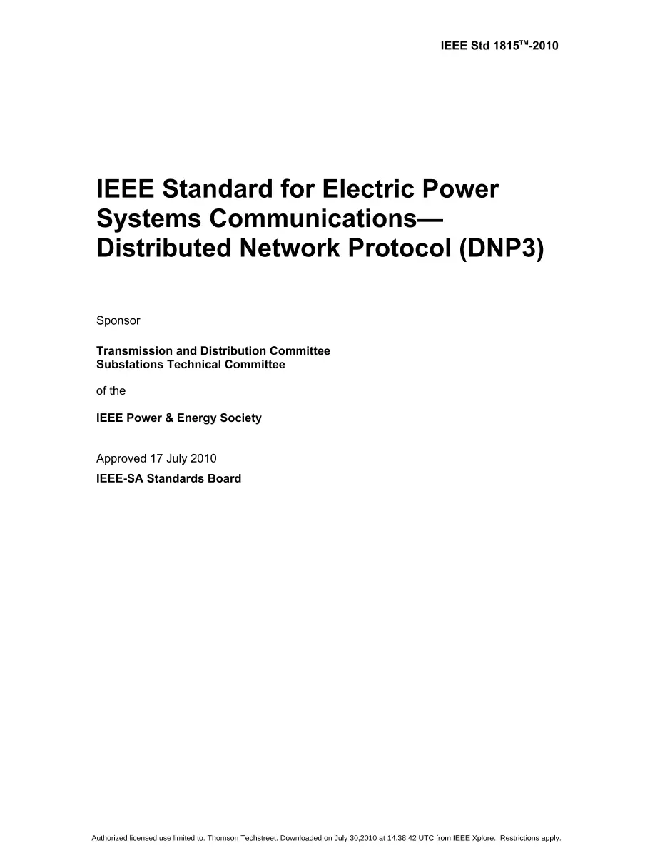 IEEE 1815-2010 IEEE 1815-2010 pdf