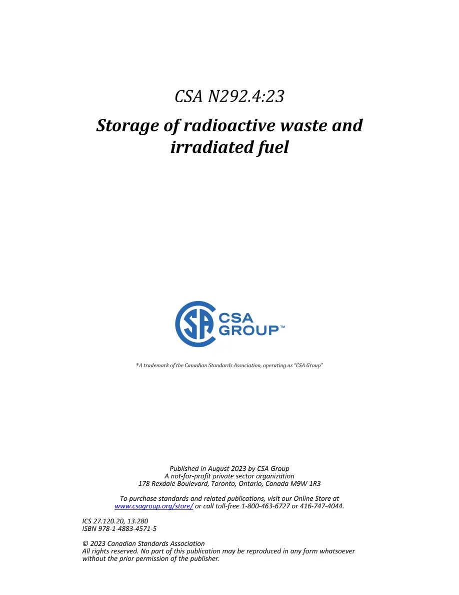 CSA N292.4:23 CSA N292.4:23 pdf