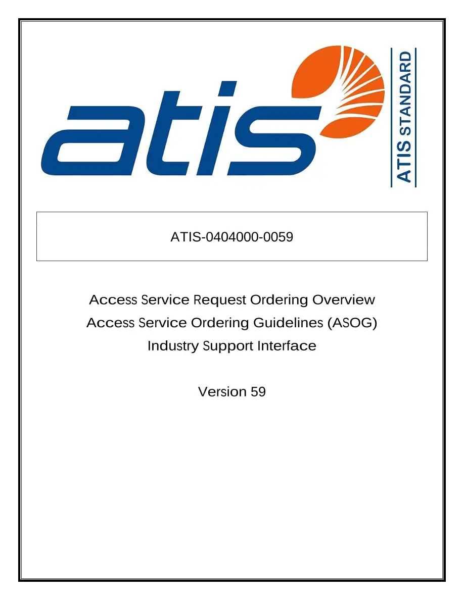 ATIS 0404000-0059 - ATIS-0404028-0059 ATIS 0404000-0059 - ATIS-0404028-0059 pdf