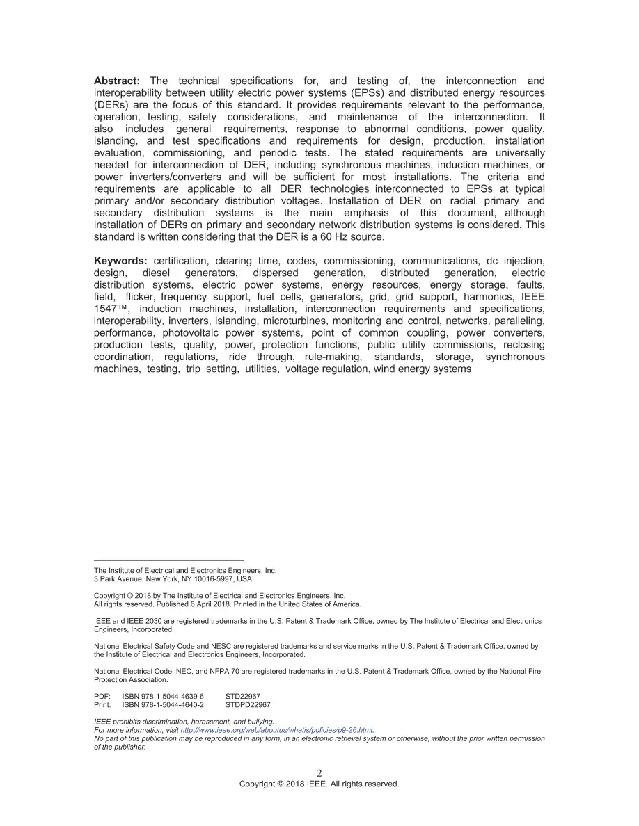 IEEE 1547-2018 IEEE 1547-2018 pdf