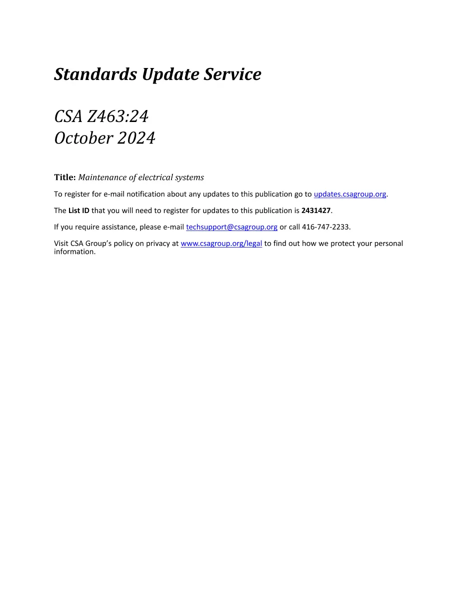 CSA Z463:24 CSA Z463:24 pdf