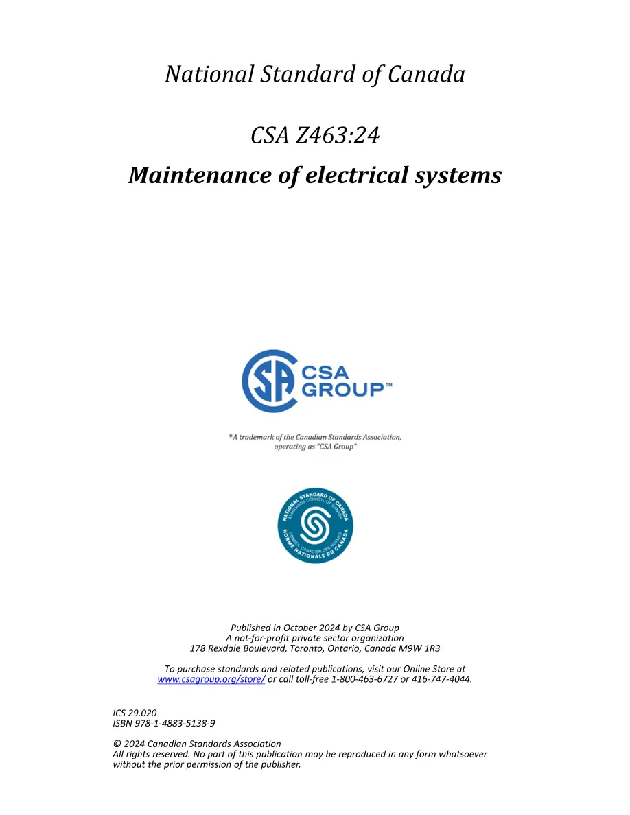 CSA Z463:24 CSA Z463:24 pdf