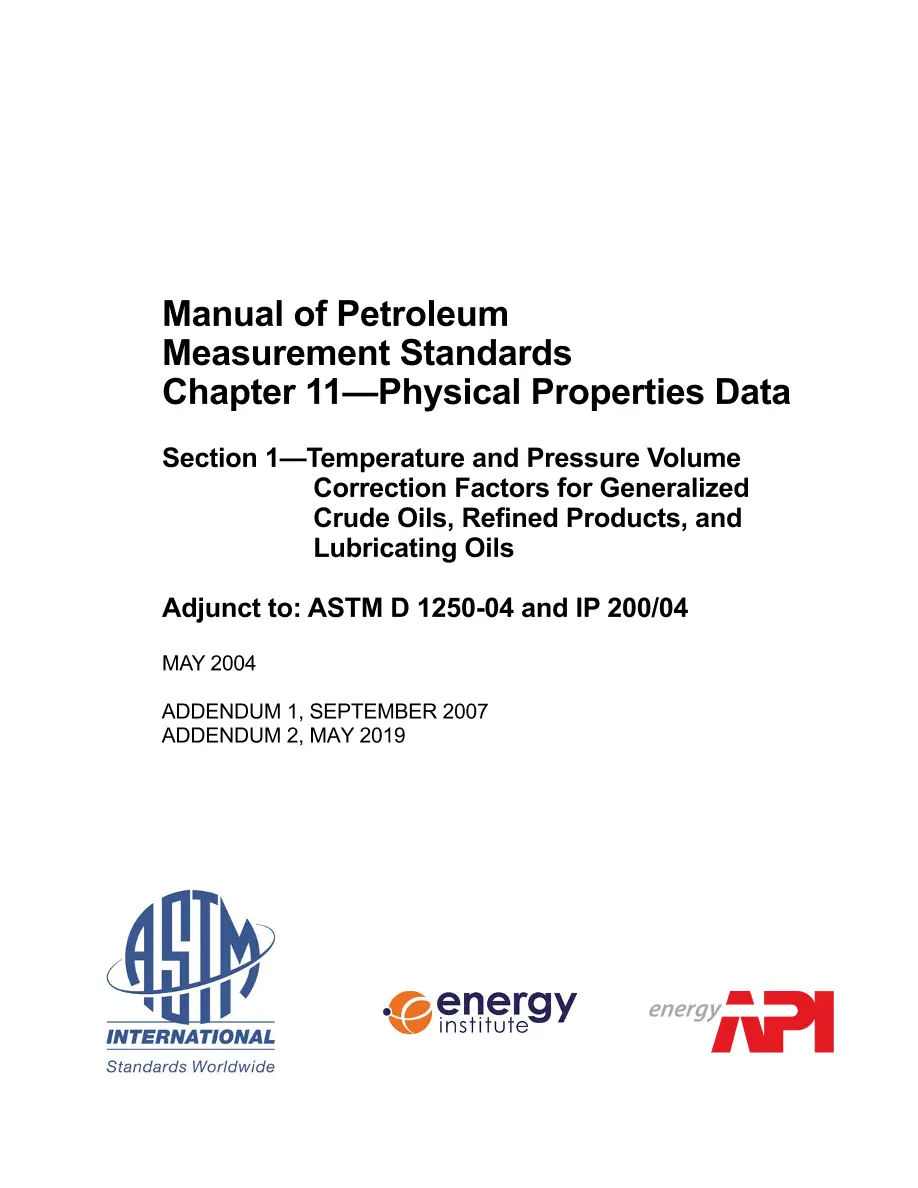 API MPMS Chapter 11.1 (R2012) API MPMS Chapter 11.1 (R2012) pdf