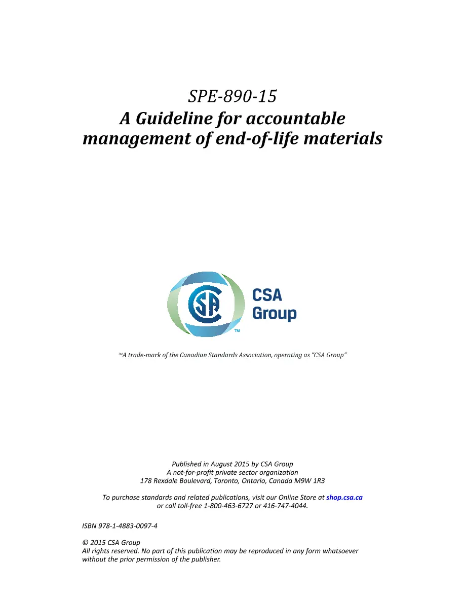 CSA SPE-890-15 CSA SPE-890-15 pdf