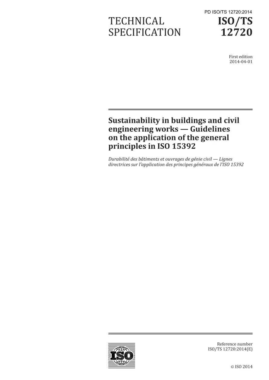 BS PD ISO/TS 12720:2014 BS PD ISO/TS 12720:2014 pdf