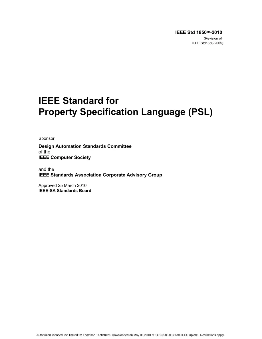 IEEE 1850-2010 IEEE 1850-2010 pdf