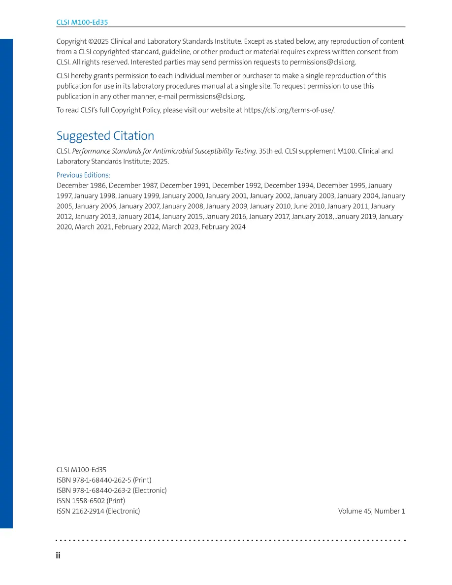 CLSI M100:2025 pdf