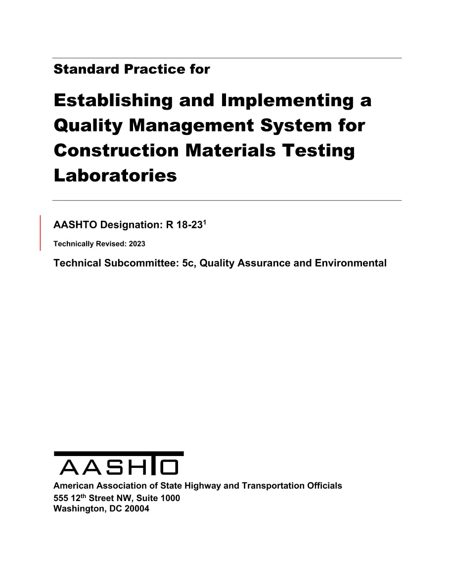 AASHTO R 18-23 pdf